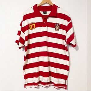 Wizarding World Of Harry Potter Striped Embroidered Polo Mens Size XL